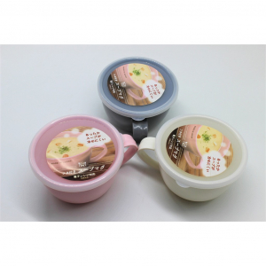 Cốc súp nhựa Nhật Bản có nắp đậy 360ml (3 màu trắng, hồng, xám)